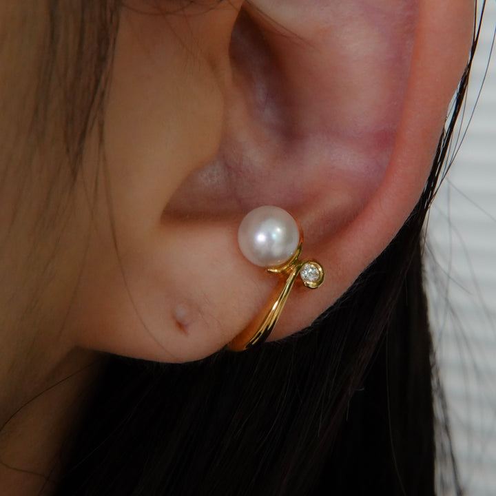 Gold Pearl DiamondEar Cuff パール.ダイヤモンド.イヤーカフ GMG3PD