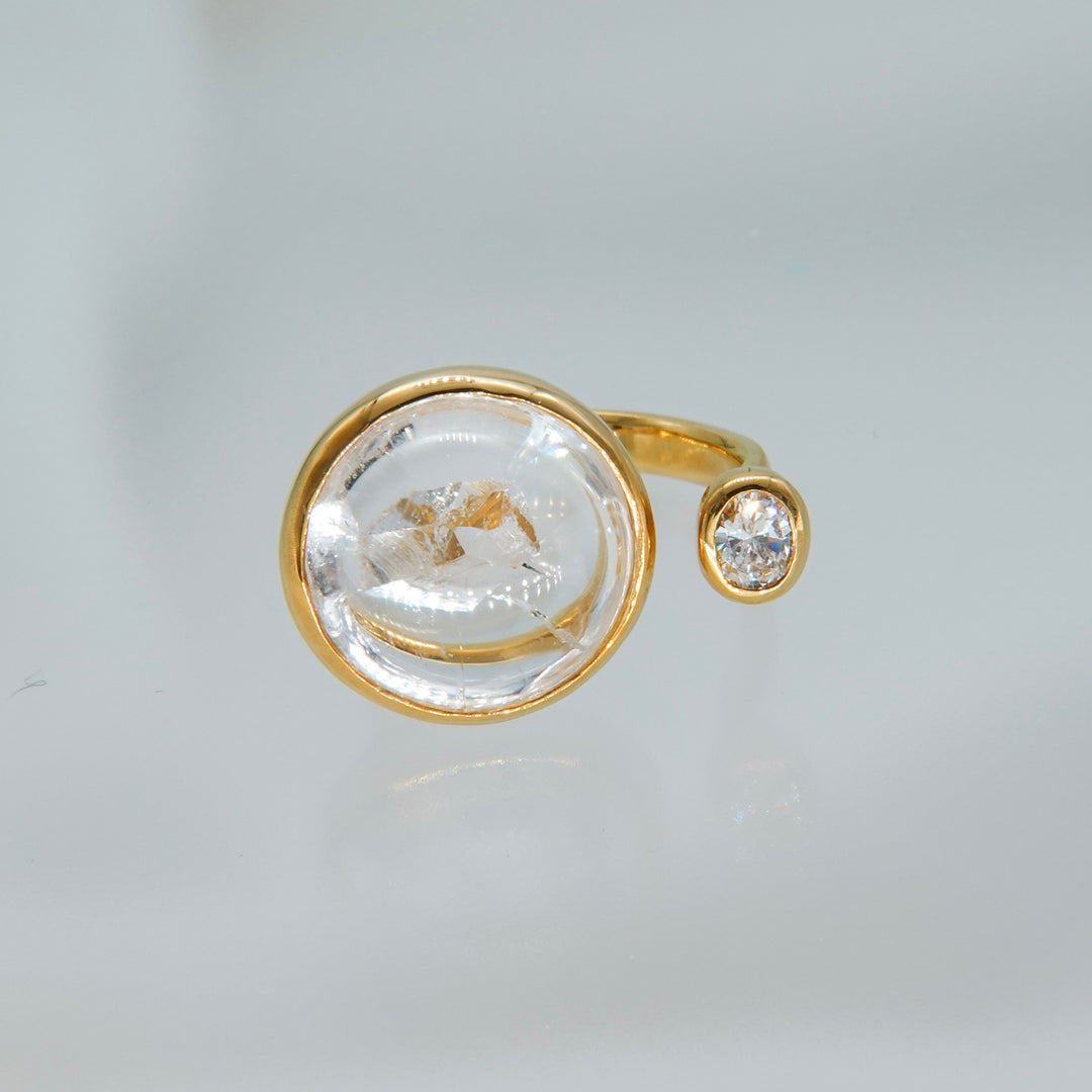 BLANCE 18K Quartz in quartz Diamond Ring