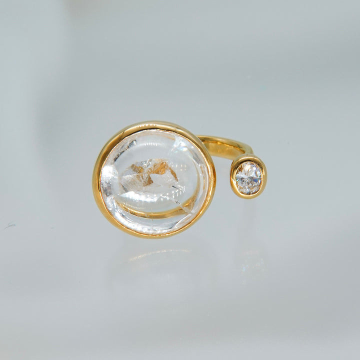 BLANCE 18K Quartz in quartz Diamond Ring