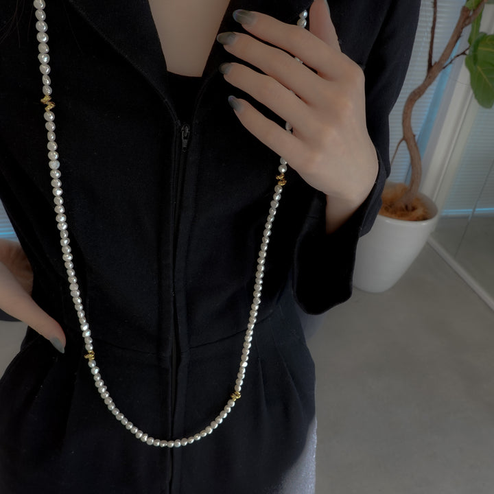 BAROQUE PEARL ROPE BELT NECKLACE 130