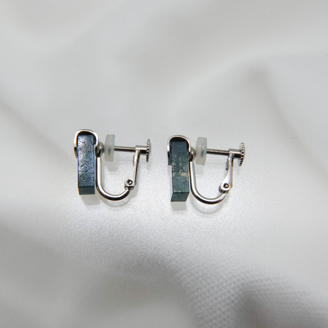 HASAMU earring gemstone square