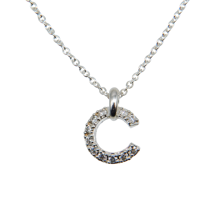 PLATE PENDANT NECKLACE SILVER MOISSANITE