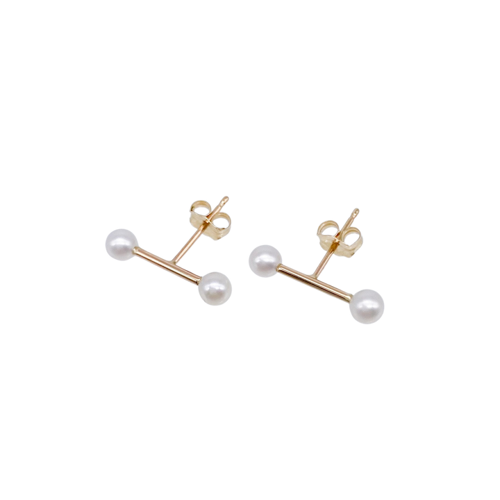 Baby Pearl Bar Studs