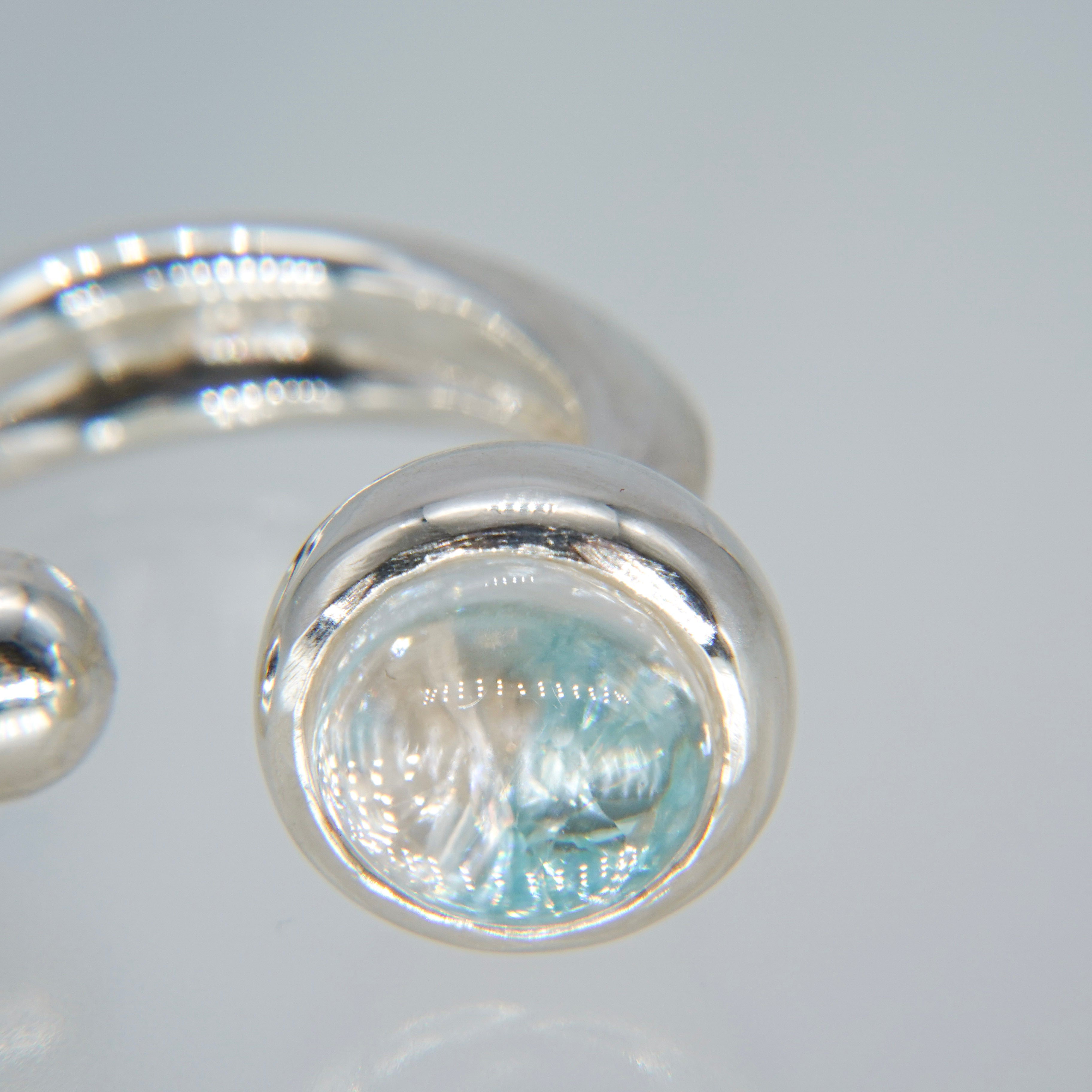 GYOKU RIN Ring / CrystalQuartz(white/blue Zircon) – unigem