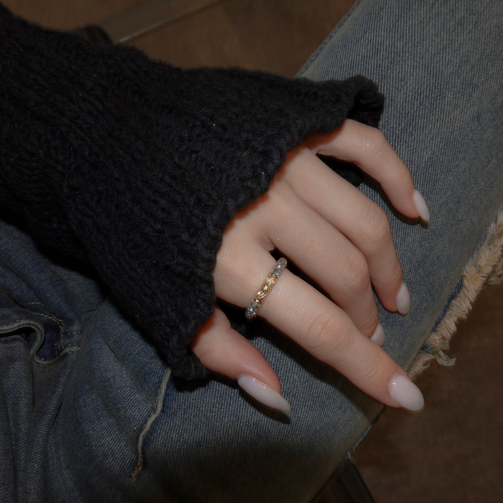 Eden’s Garden Band Ring in 18K Gold and Sterling Silver_20412