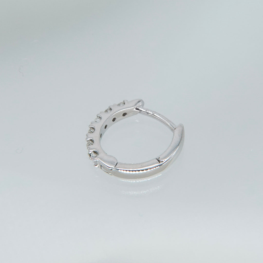 MINI HOOP DIAMOND EARRING (single)_10KWG