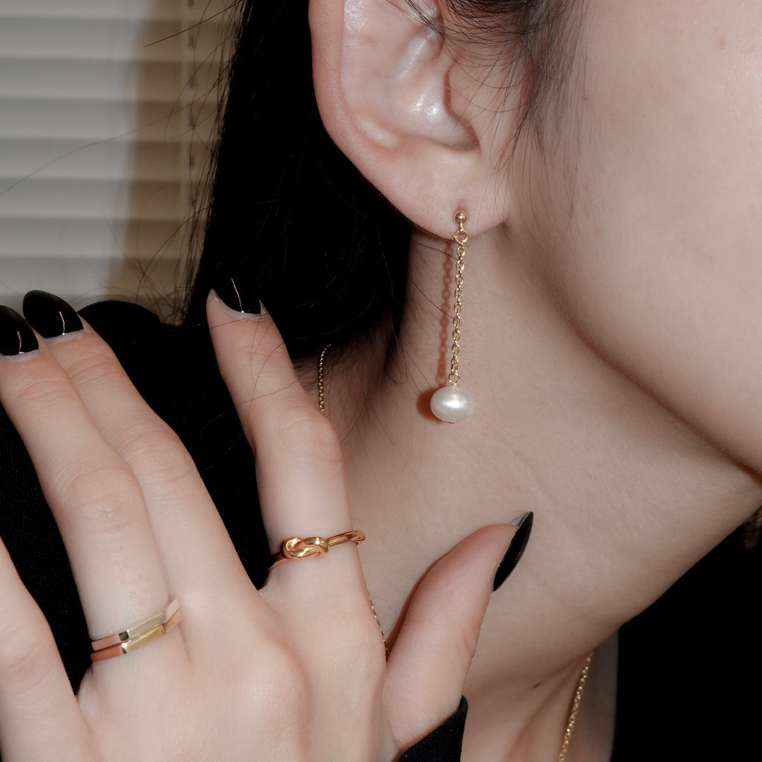 "Pearl" dangle pierce (GOLD)