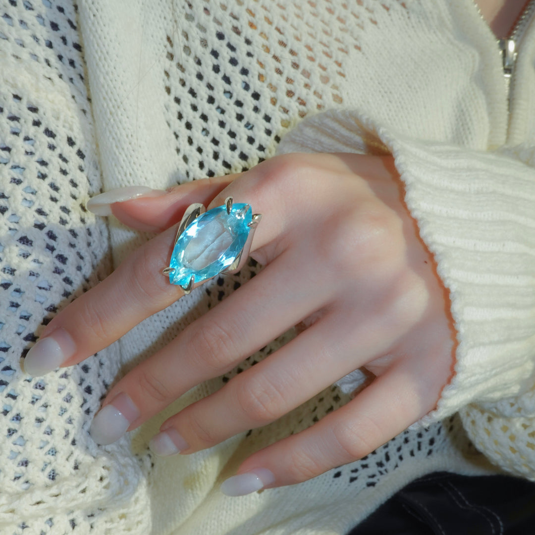 FIRE Flame / Jewel Ring (Blue Quartz)