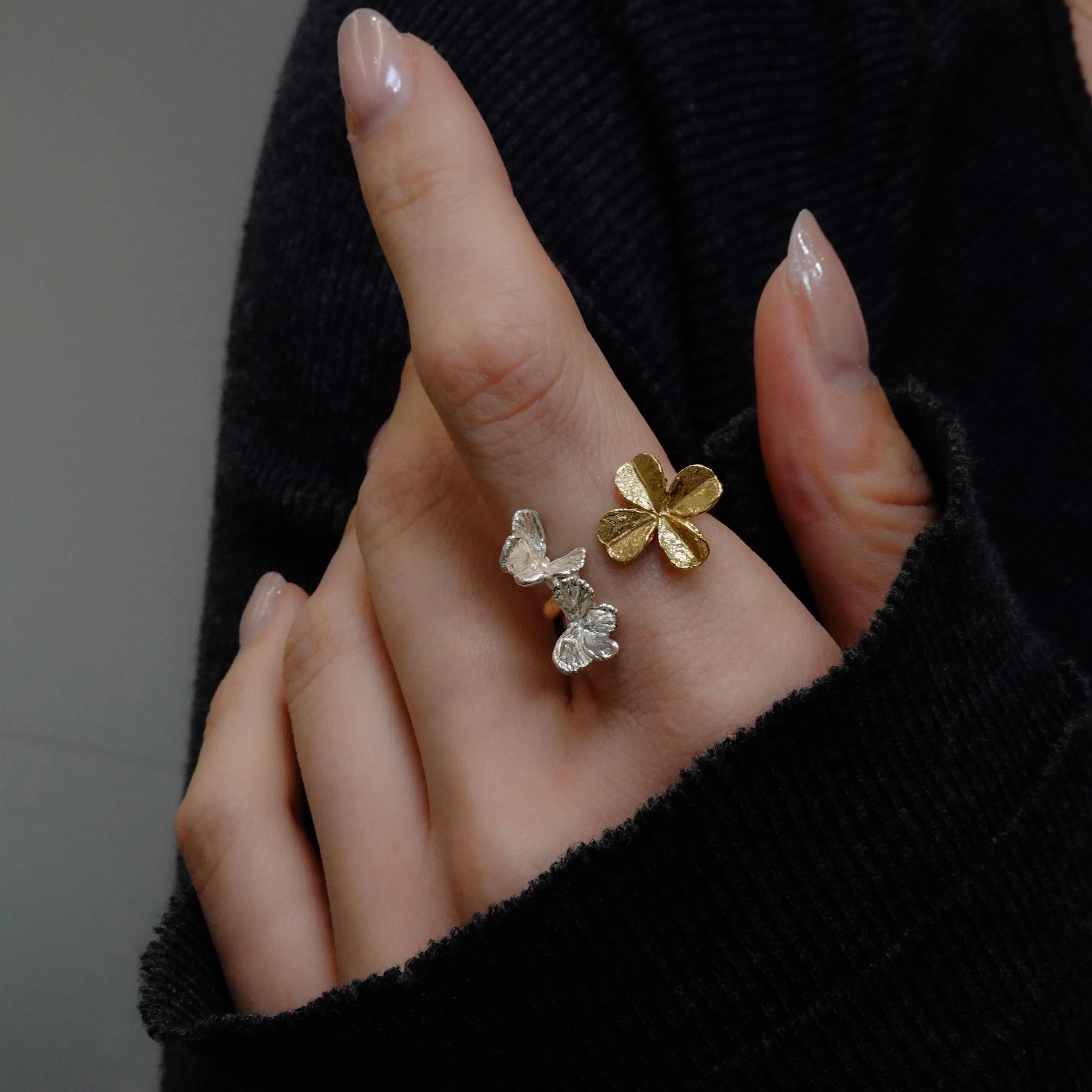 クローバー&バタフライ・リング – unigem