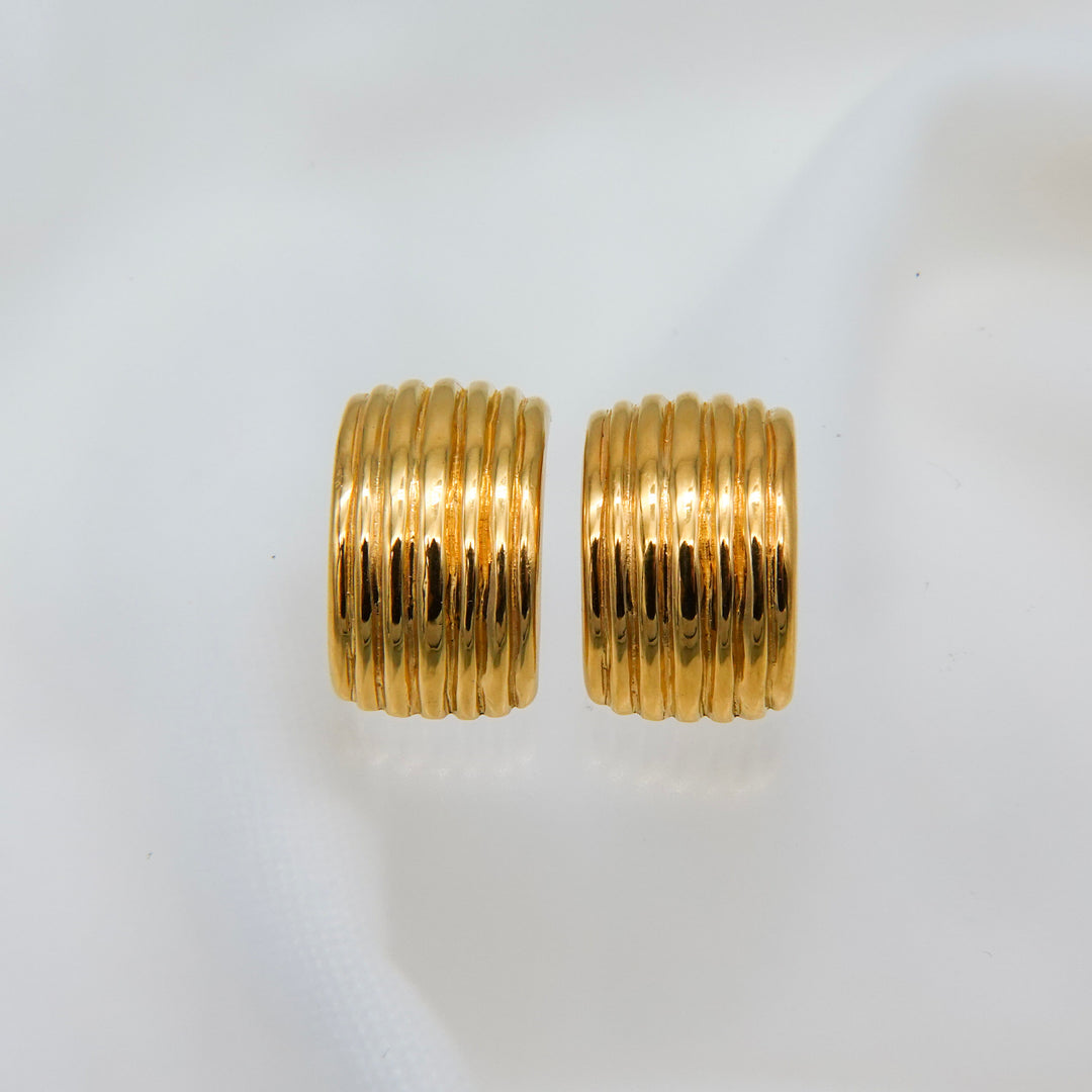 Chunky line curve earrings