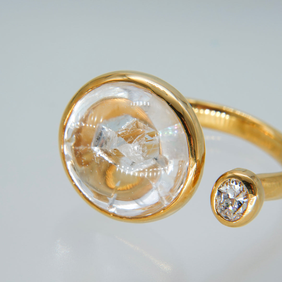 BLANCE 18K Quartz in quartz Diamond Ring