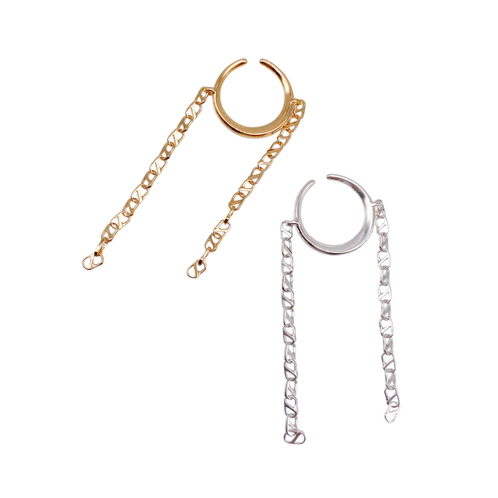 Oval line ear cuff double