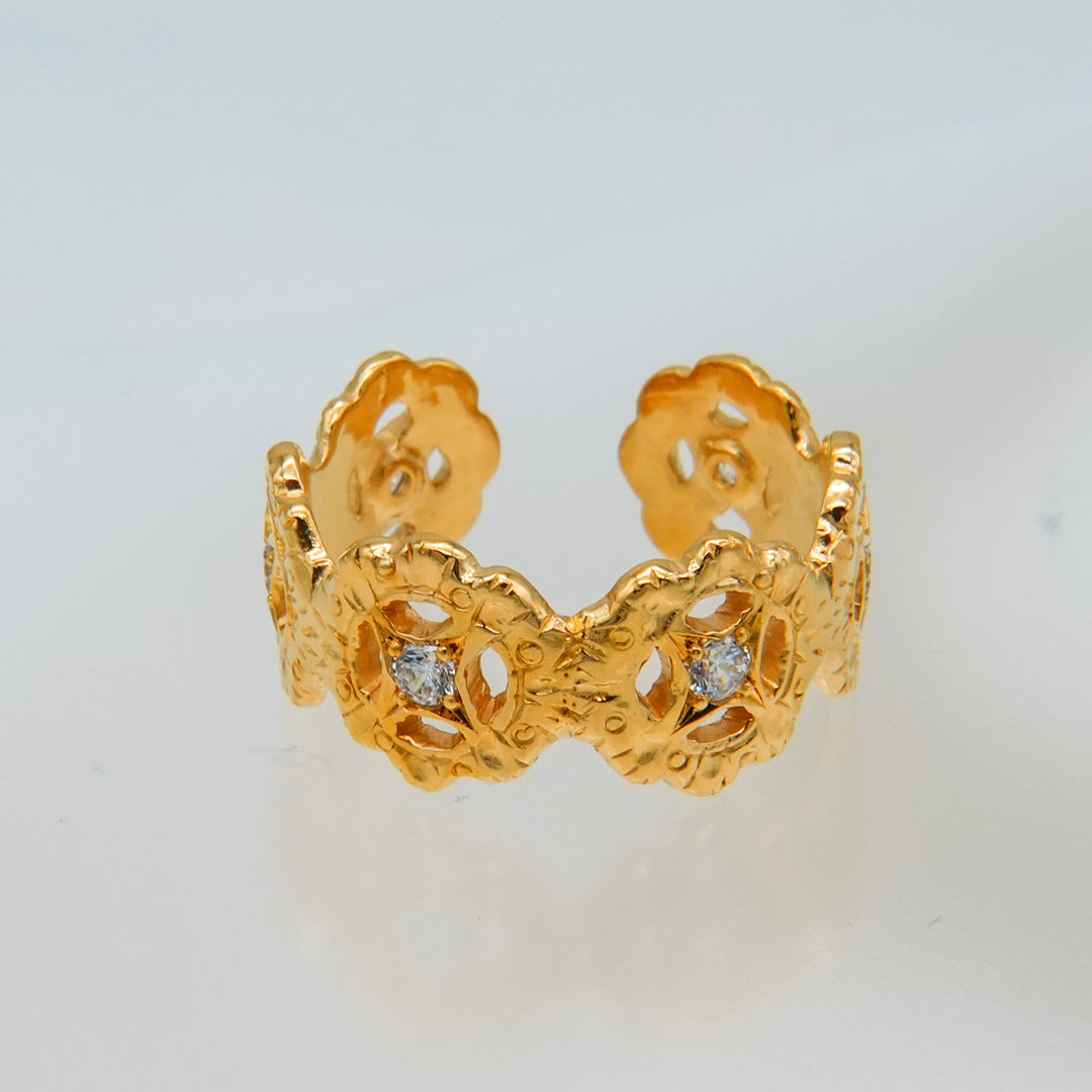 フィレンツェ彫りフラワーリング(K23GP)