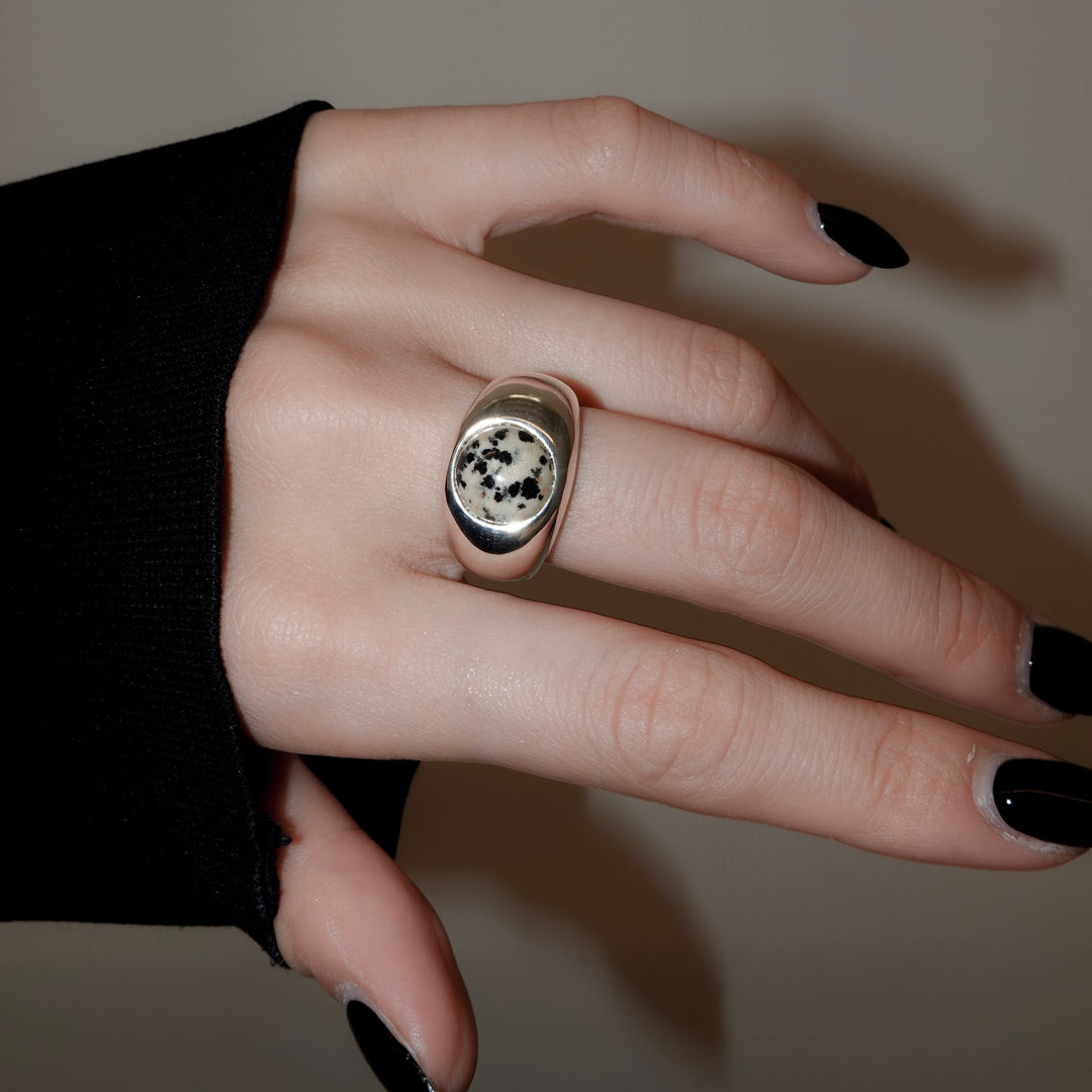 "Stone" ring (Dalmatian jasper)