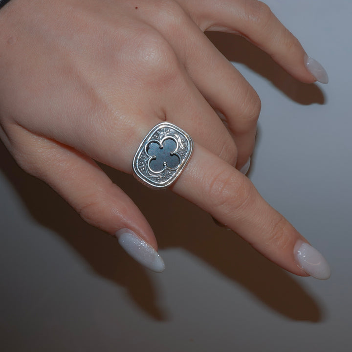 Odysseus Ring in Sterling Silver with Black Onyx_2973