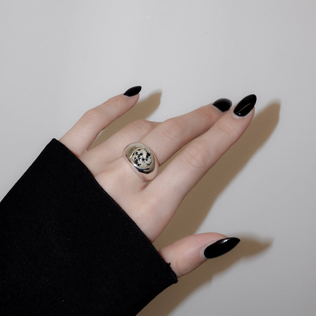 "Stone" ring (Dalmatian jasper)