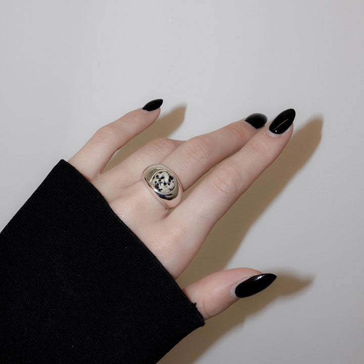 "Stone" ring (Dalmatian jasper)