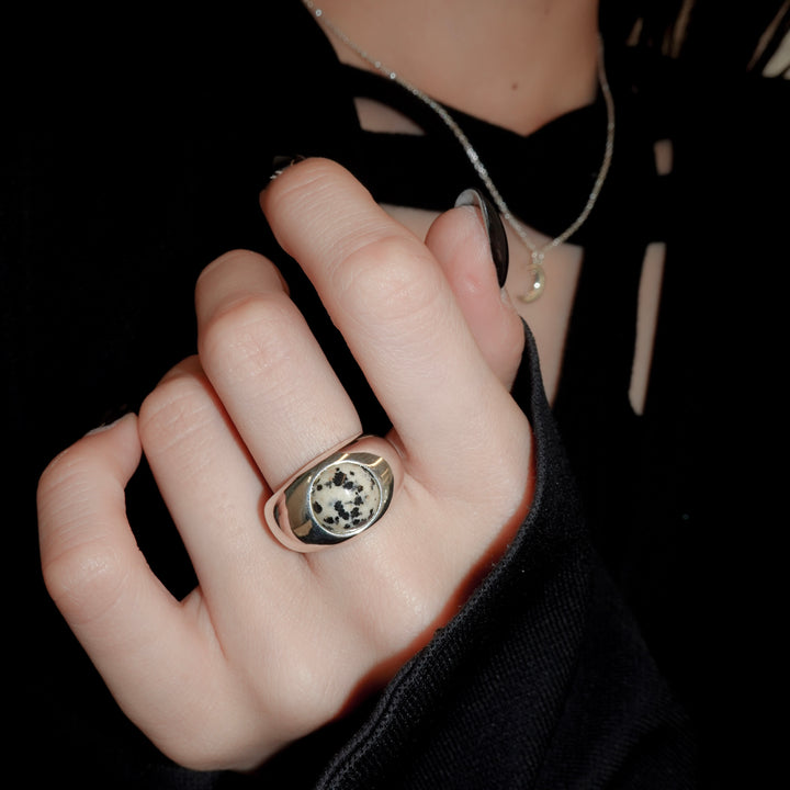 "Stone" ring (Dalmatian jasper)