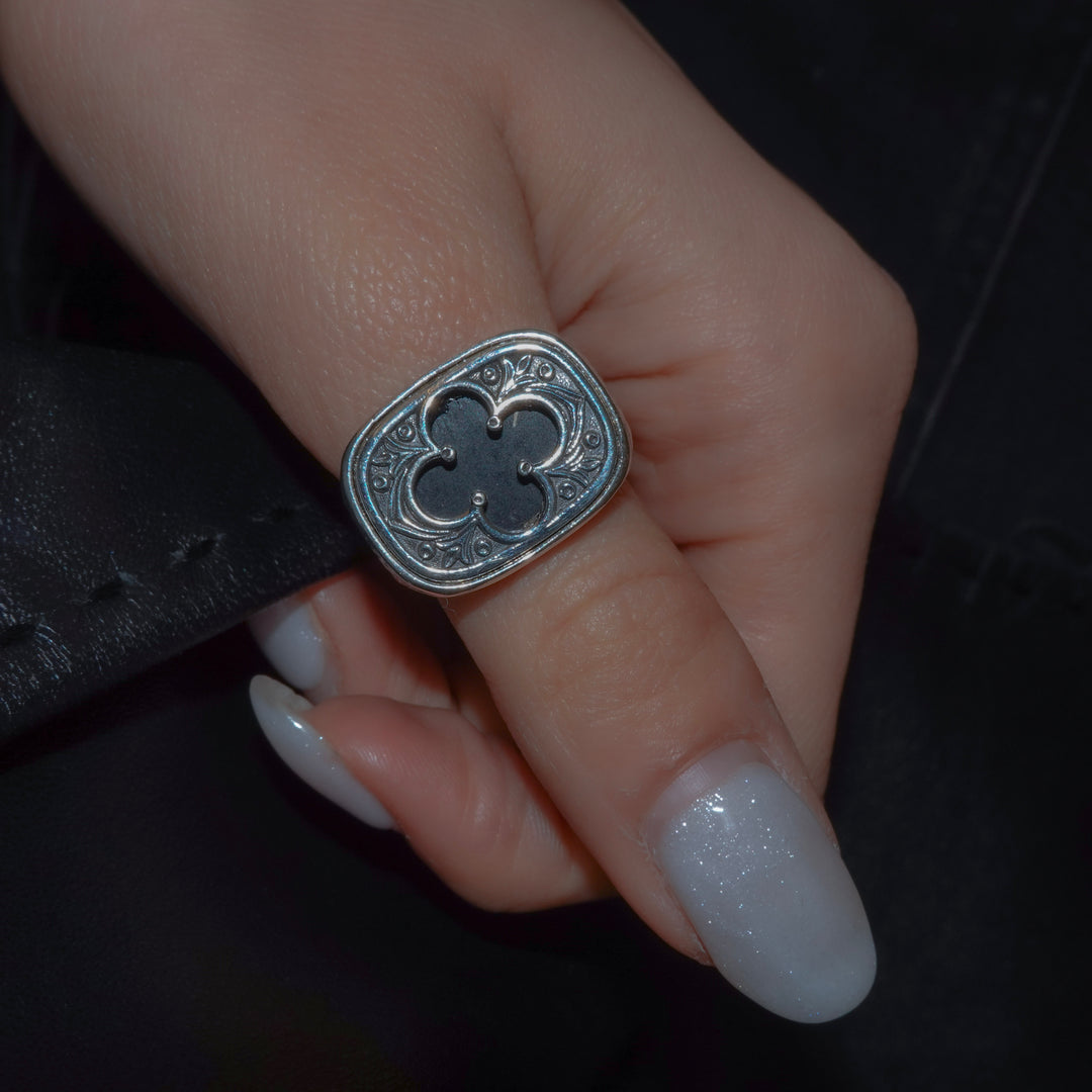 Odysseus Ring in Sterling Silver with Black Onyx_2973