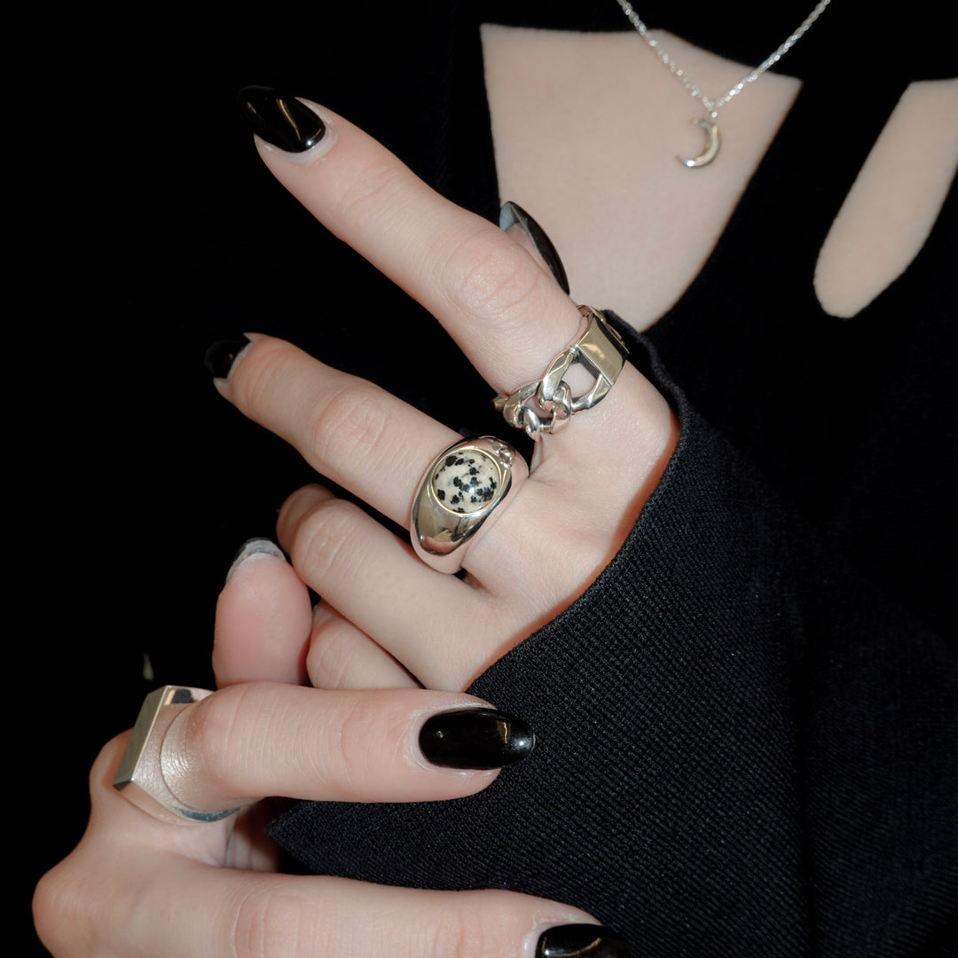 "Stone" ring (Dalmatian jasper)