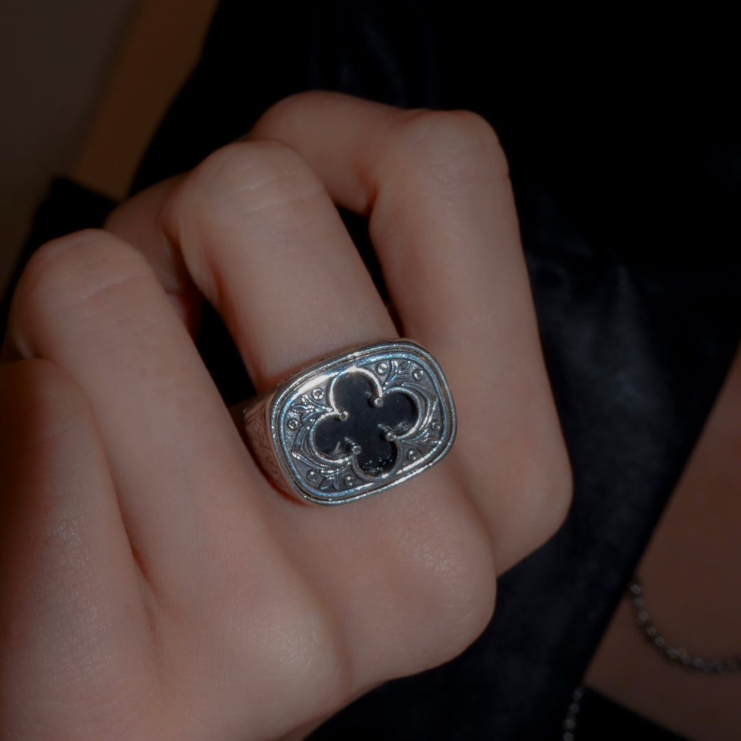 Odysseus Ring in Sterling Silver with Black Onyx_2973