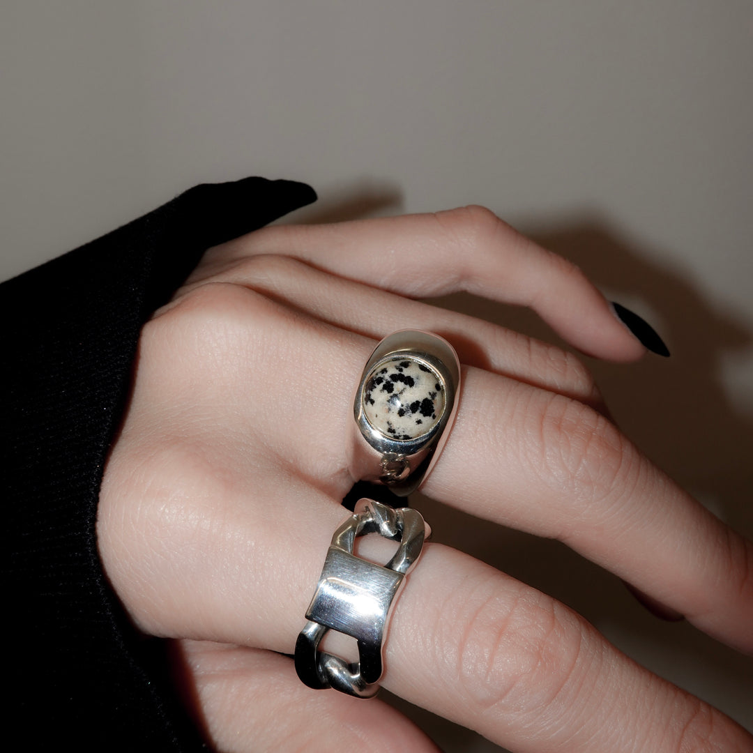 "Stone" ring (Dalmatian jasper)