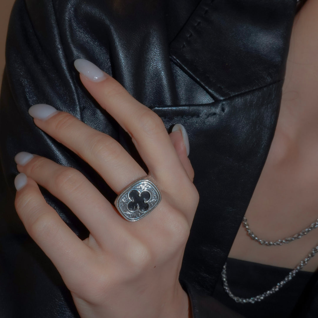 Odysseus Ring in Sterling Silver with Black Onyx_2973