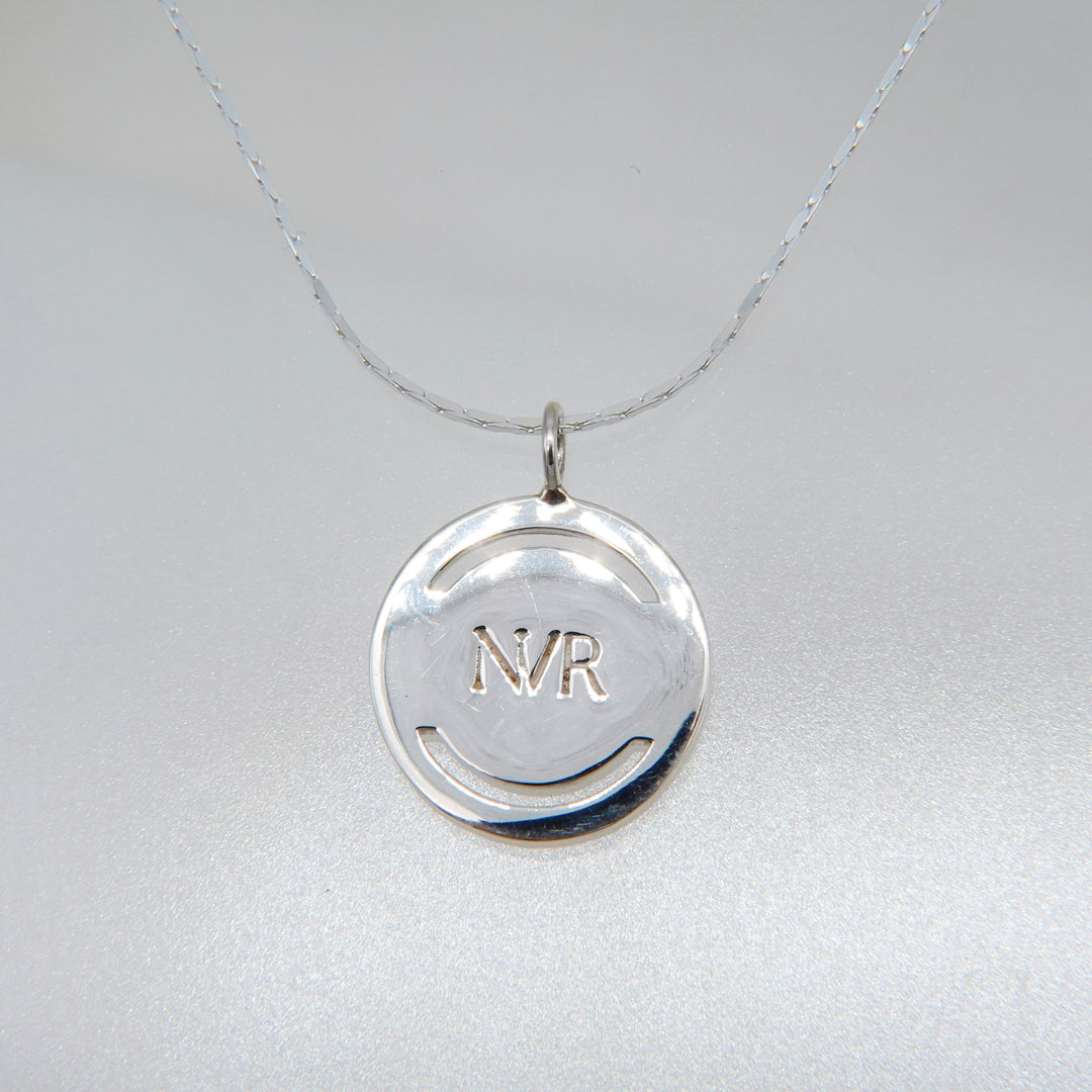Circle Line Cut Charm Necklace