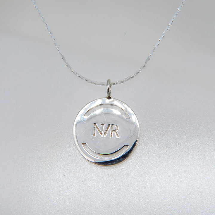Circle Line Cut Charm Necklace