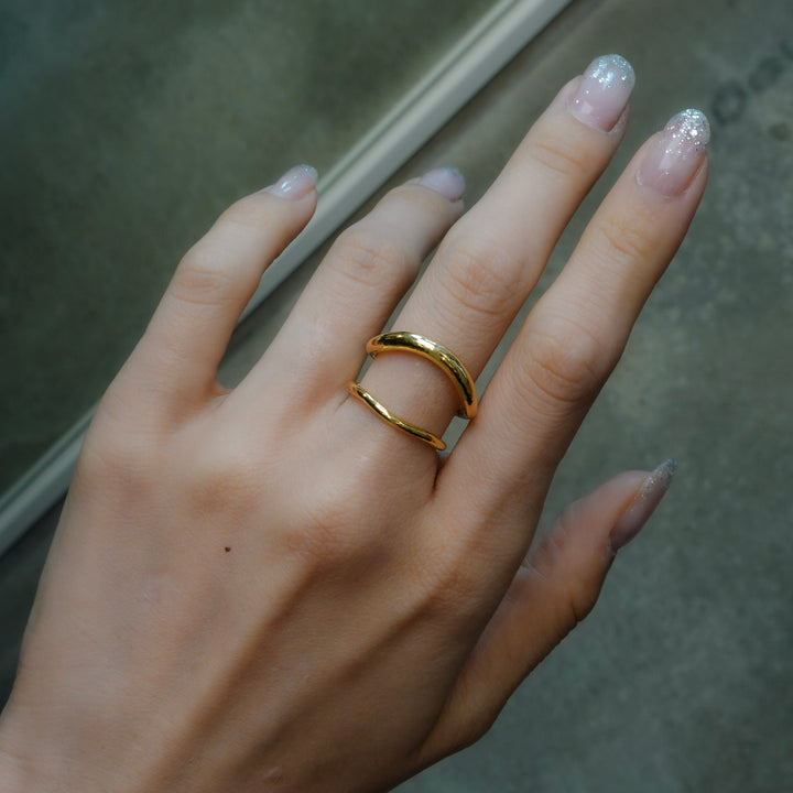 YU-KIN DOUBLE HEART SET RING
