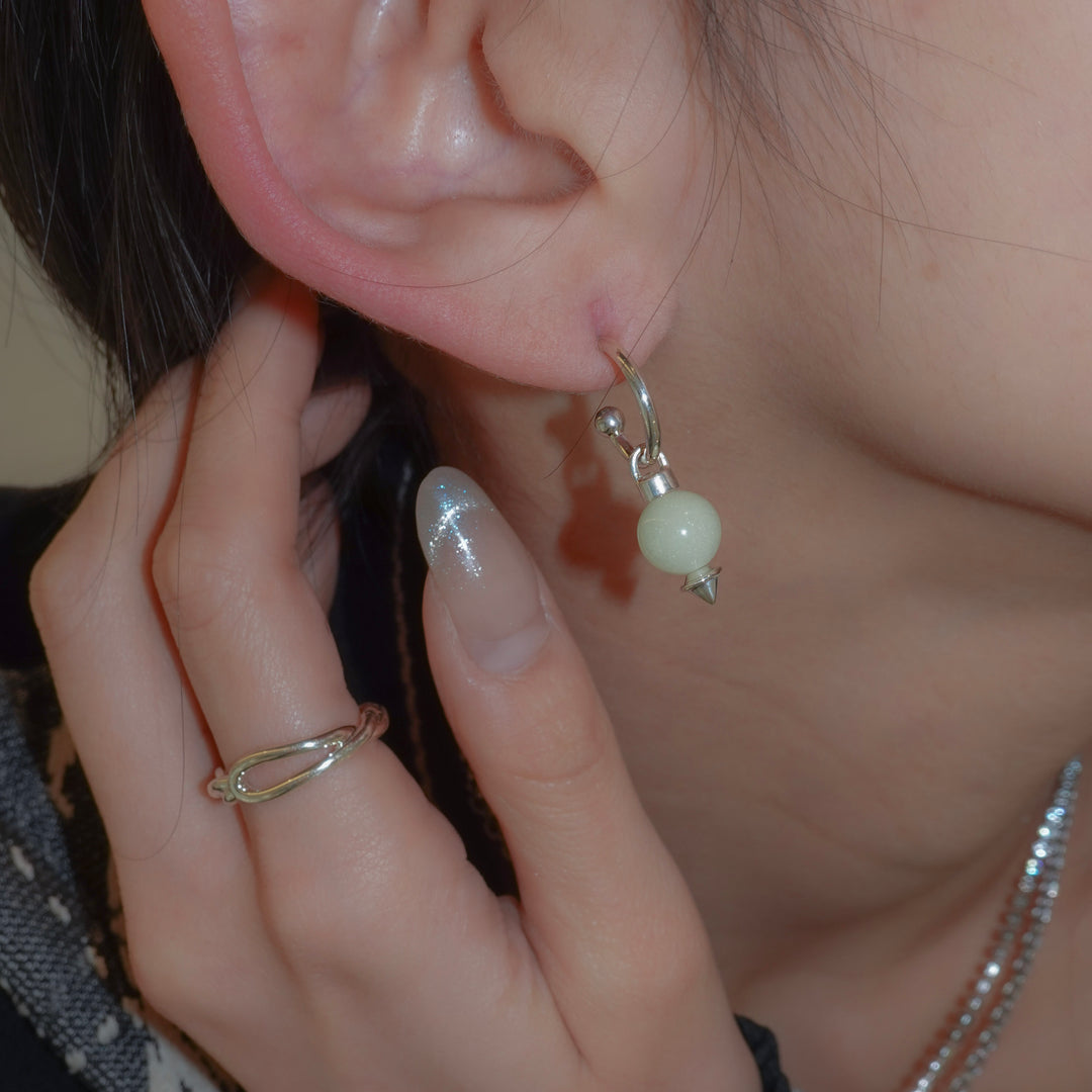 Luminous stone Hoop Pierce