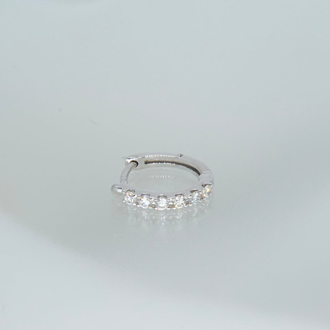 MINI HOOP DIAMOND EARRING (single)_10KWG