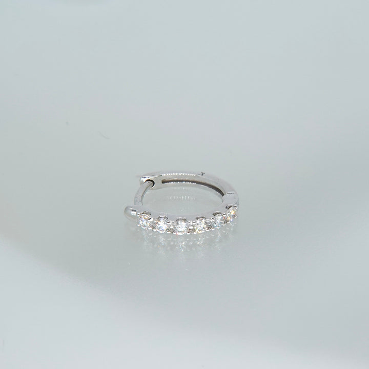 MINI HOOP DIAMOND EARRING (single)_10KWG