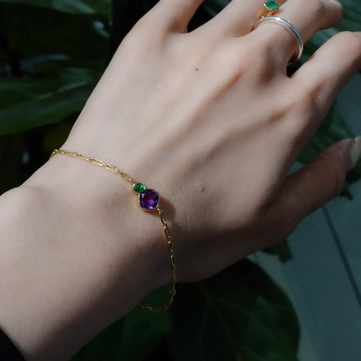 BLANCE 18K Amethyst Greengarnet Bracelet