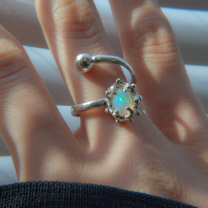 opal spiral ring
