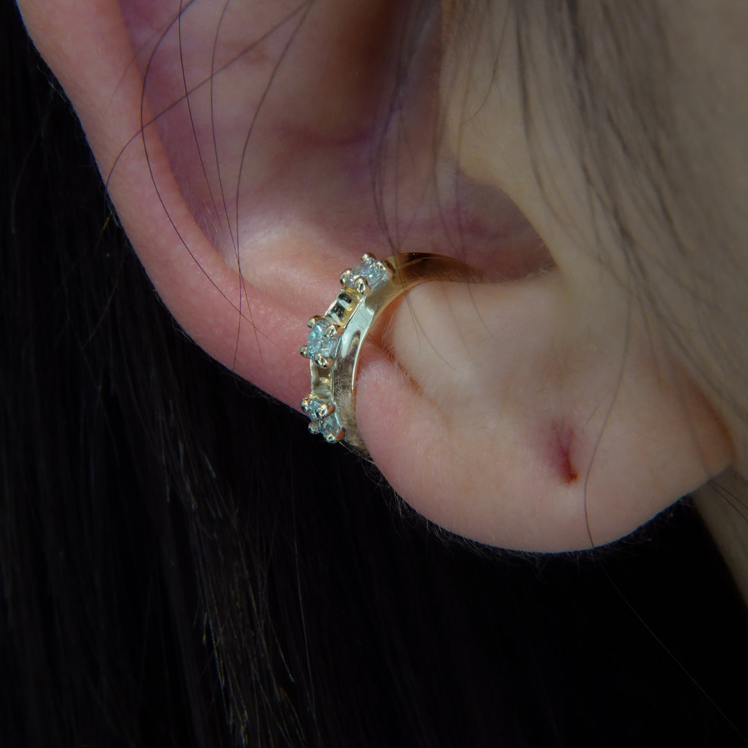 Float Ear cuff -【Natural Diamond】