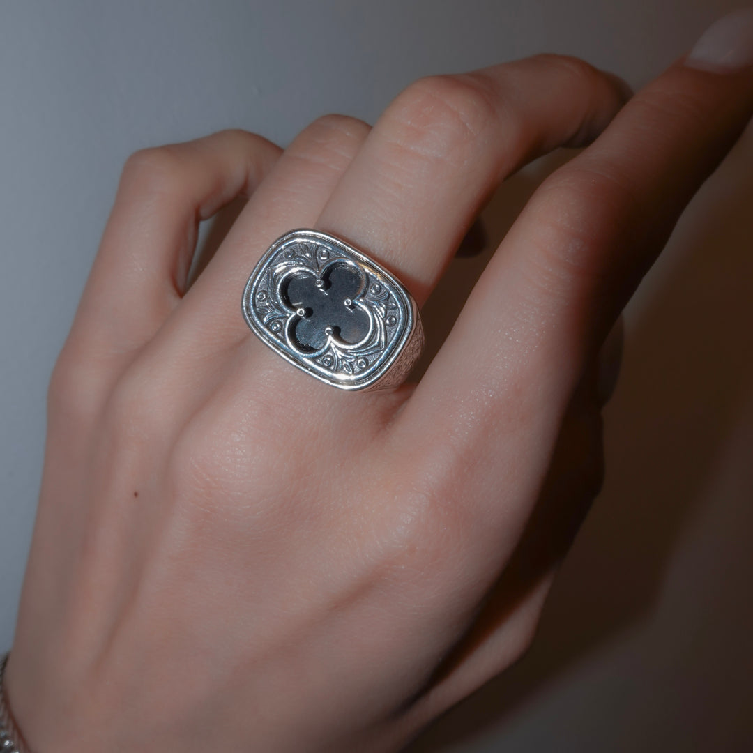 Odysseus Ring in Sterling Silver with Black Onyx_2973