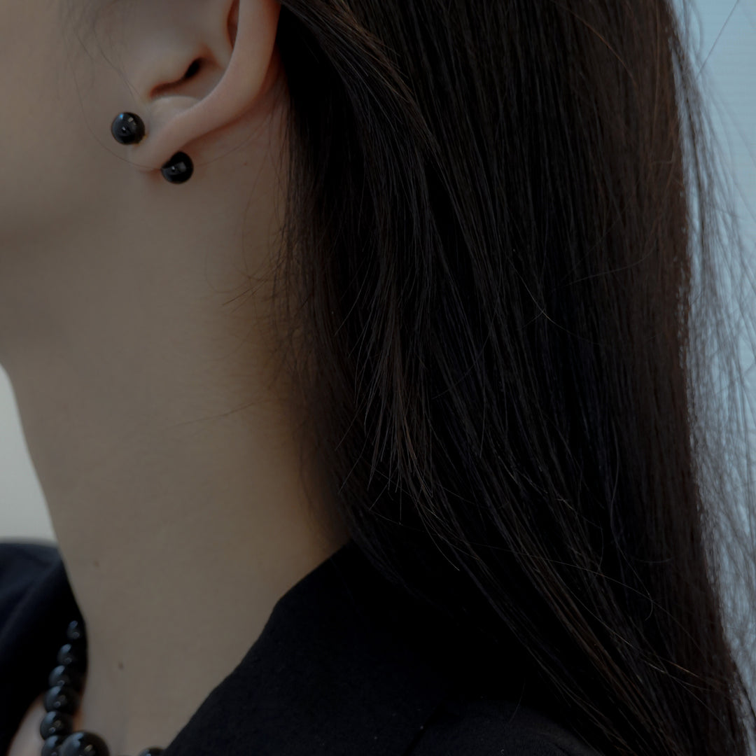 MISMATCHED BLACK EARRINGS