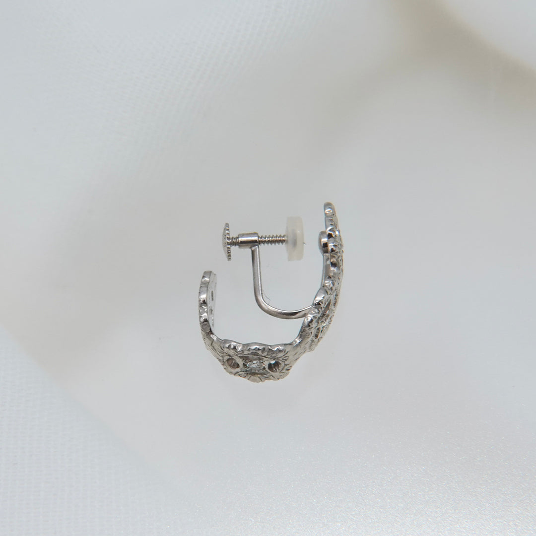 フィレンツェ彫りフラワーイヤリング(RGP)