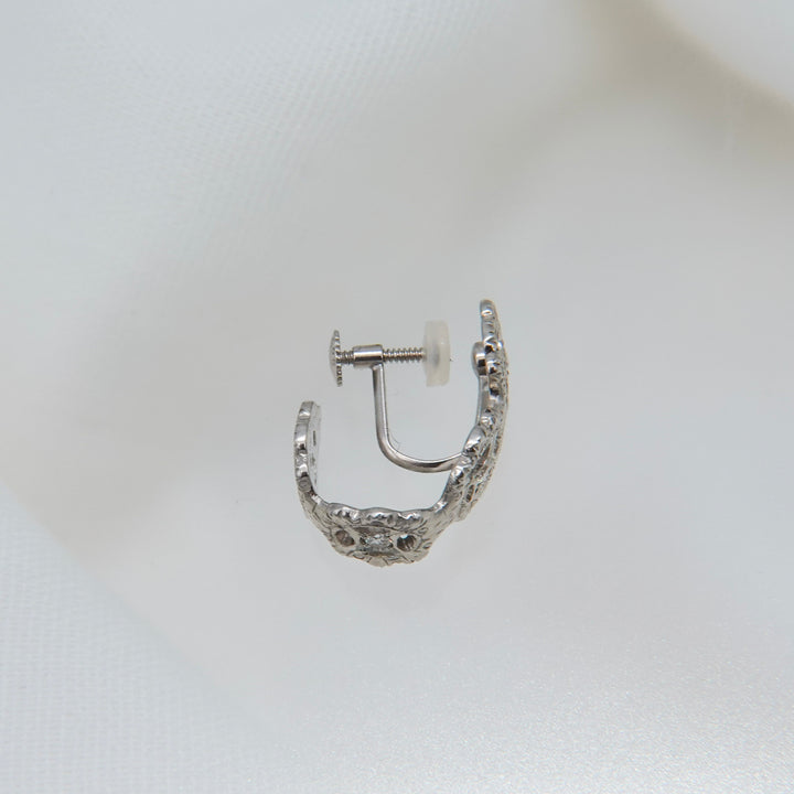 フィレンツェ彫りフラワーイヤリング(RGP)