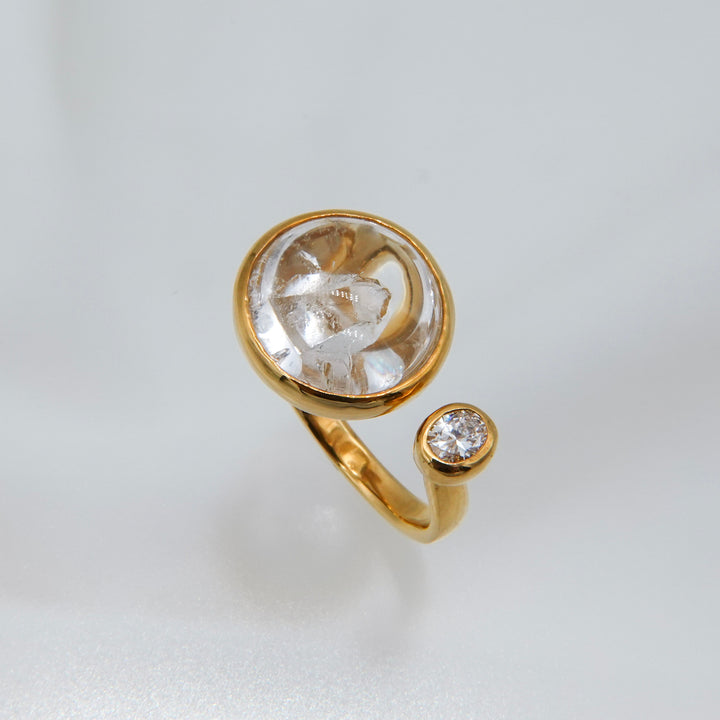 BLANCE 18K Quartz in quartz Diamond Ring