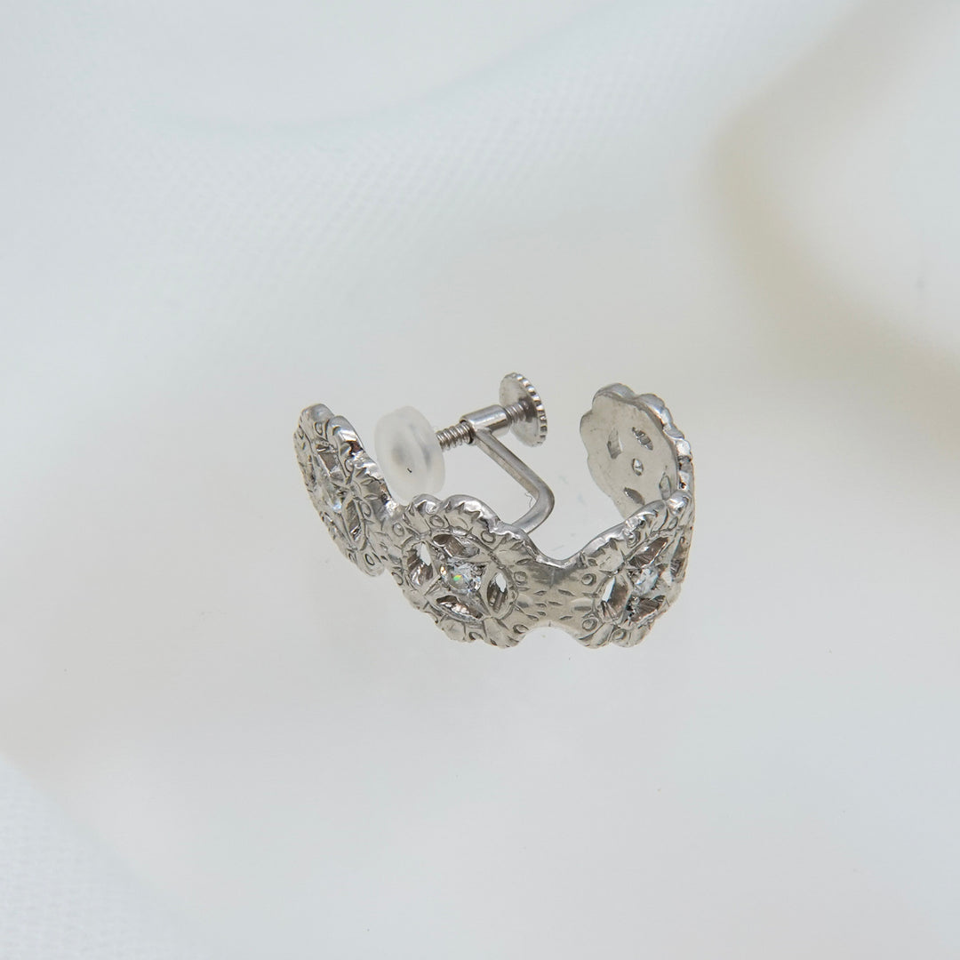 フィレンツェ彫りフラワーイヤリング(RGP)