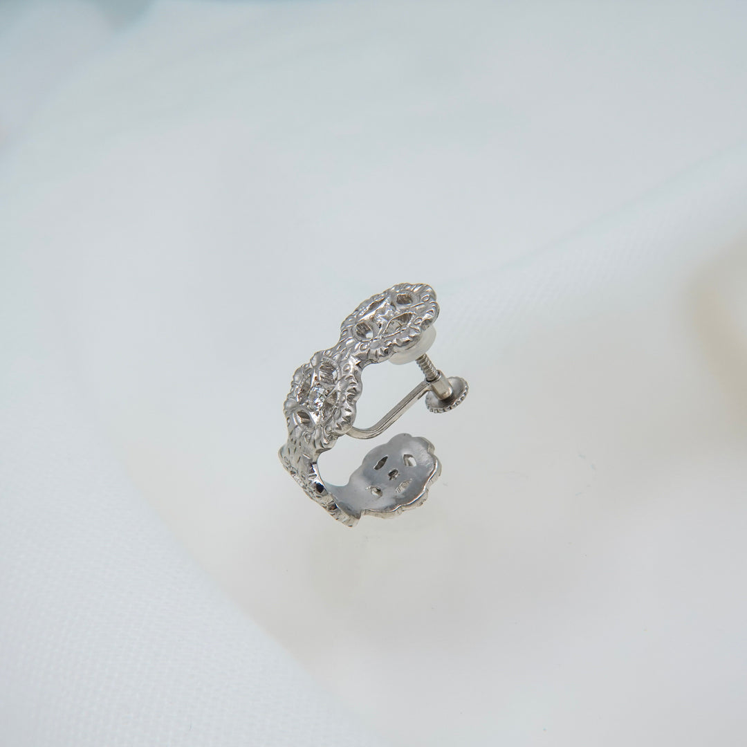 フィレンツェ彫りフラワーイヤリング(RGP)