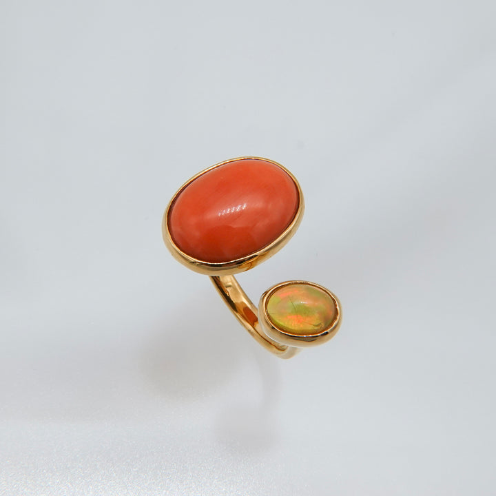 BLANCE 18K Coral Opal Ring