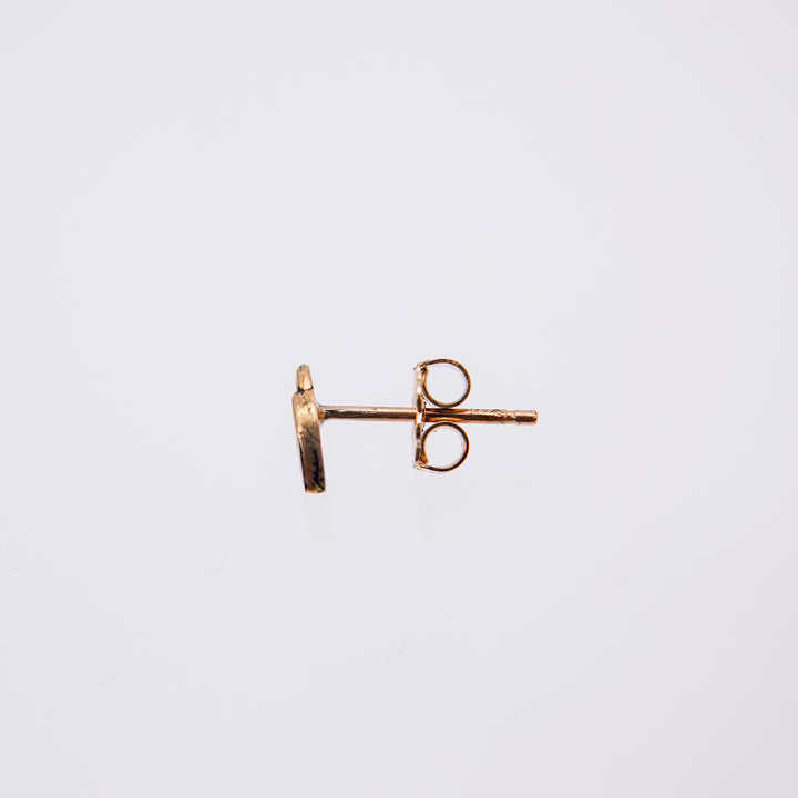 Heart Lock 14K Gold Symbol Stud