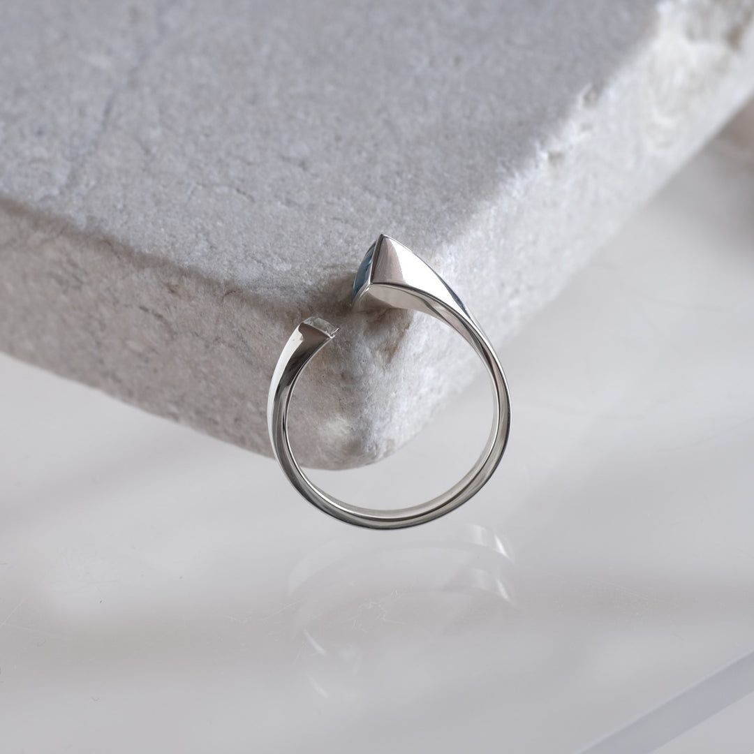 topaz double square ring