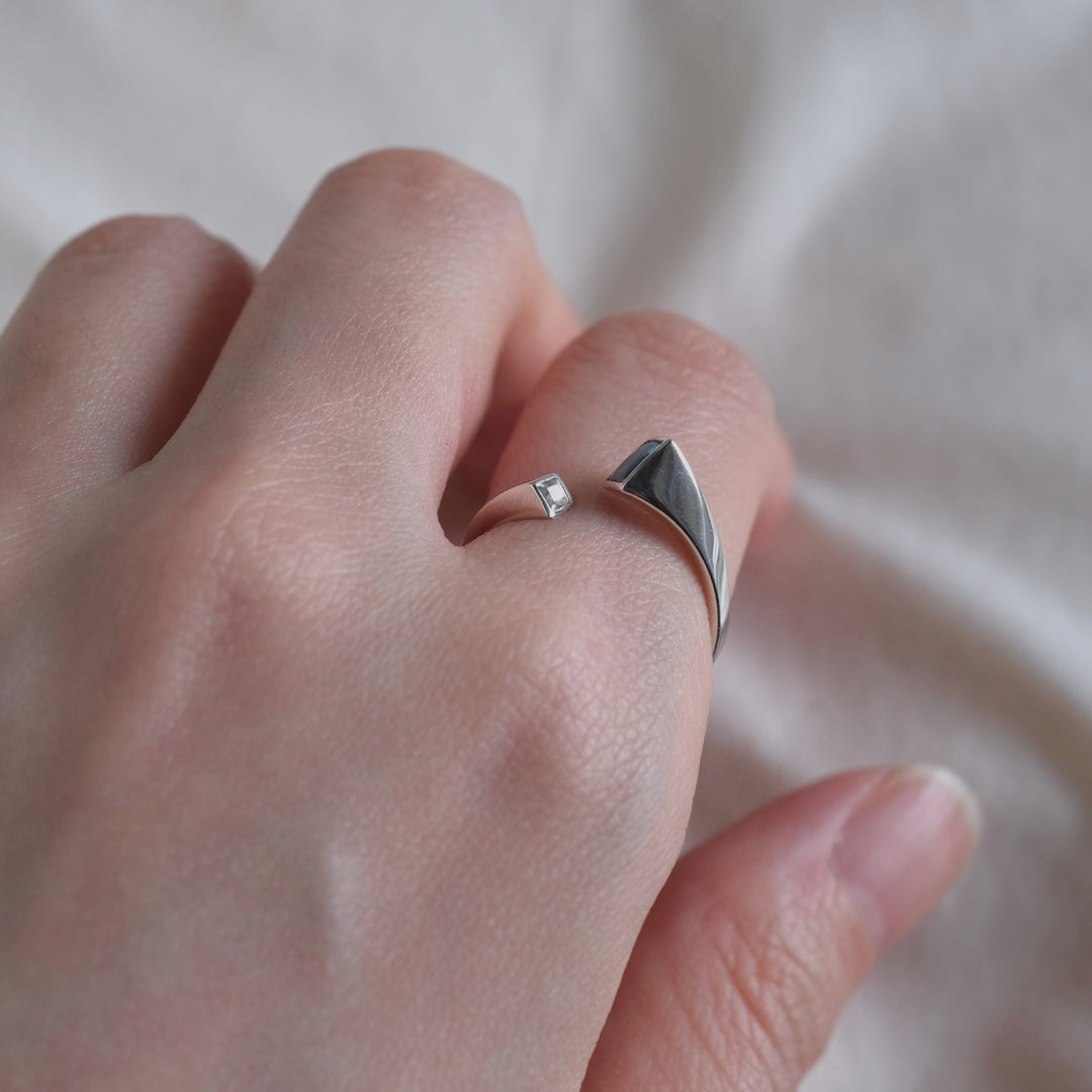 topaz double square ring