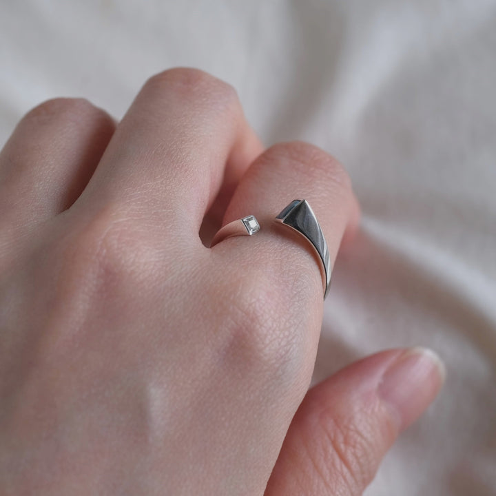 topaz double square ring