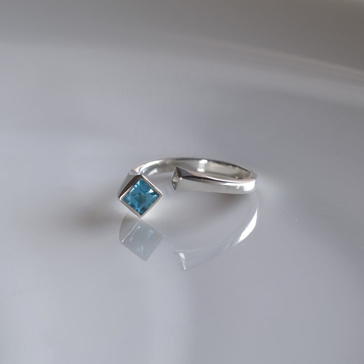 topaz double square ring