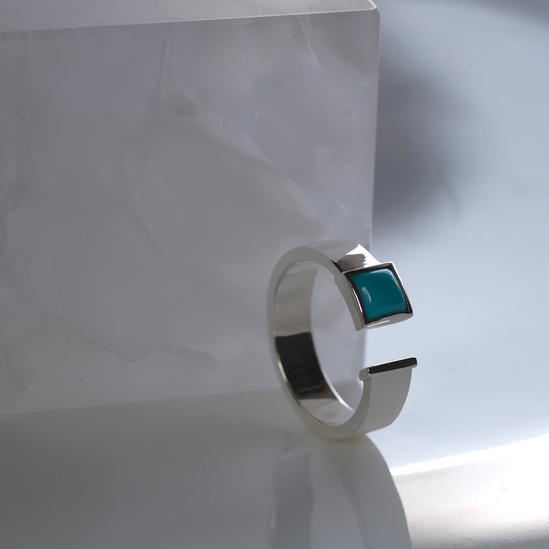 turquoise square open ring